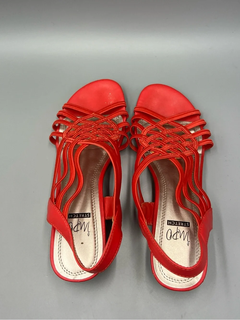 Impo Stretch Rezi Sandals. Salmon Pink, Orange Wedges. Women's Sz 8M